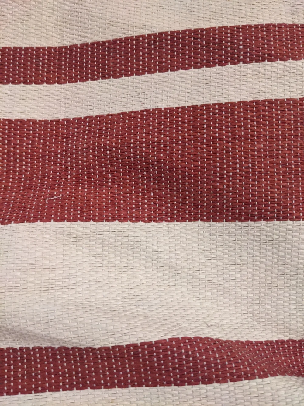 Striped Red and Cream Canvas Beach Bag | Striped Oversized Tote